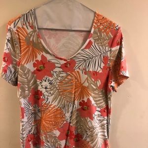 Vintage floral tropical tee